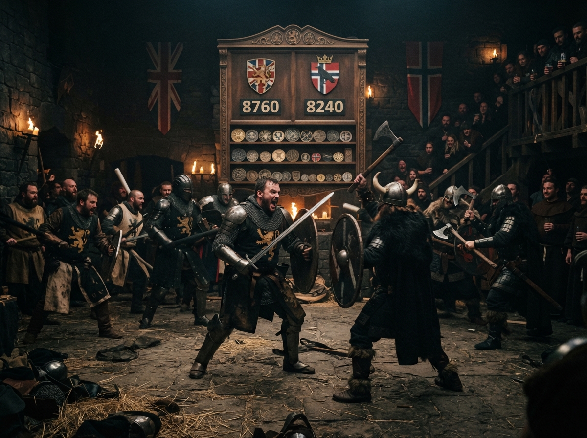 Country-vs-country Larp Battles with luxury larp photo clips and leaderboard energy