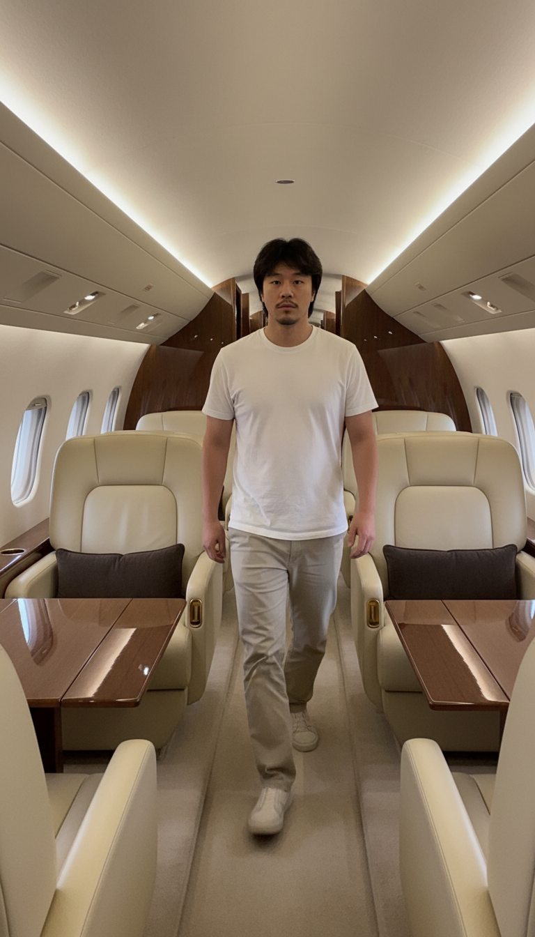Private Jet Walk — LarpGPT Lifestyle scene template